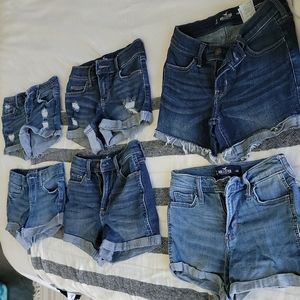 Lot of 6 pairs of women/junior jean shorts size 0